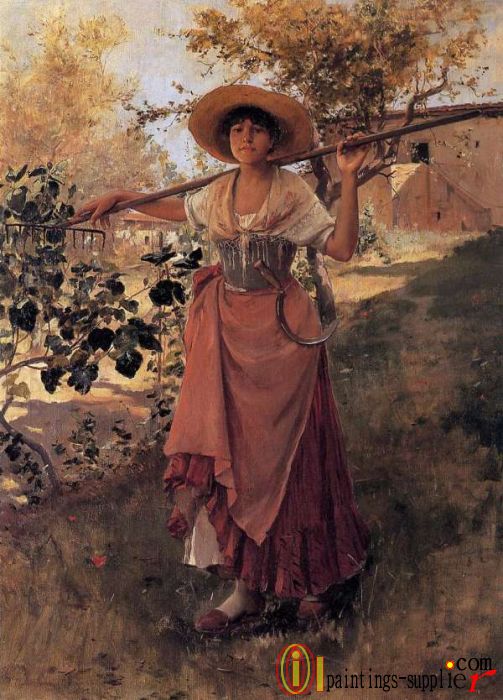 Girl with Rake,1884