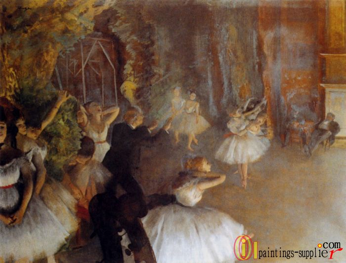 The Rehearsal Of The Ballet Onstage ,1874