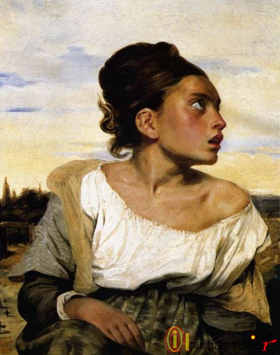 Girl Seated in a Cemetery,1824.