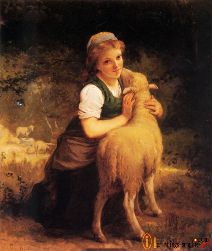 Young Girl with Lamb