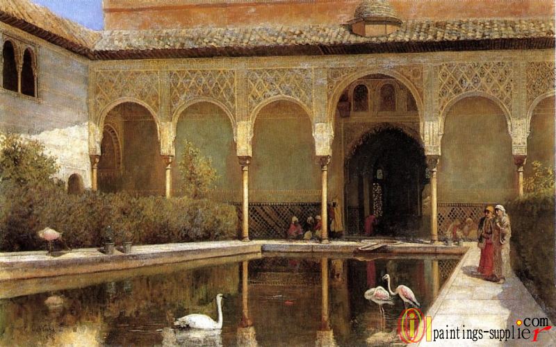 A Court in The Alhambra in the Time of the Moors.