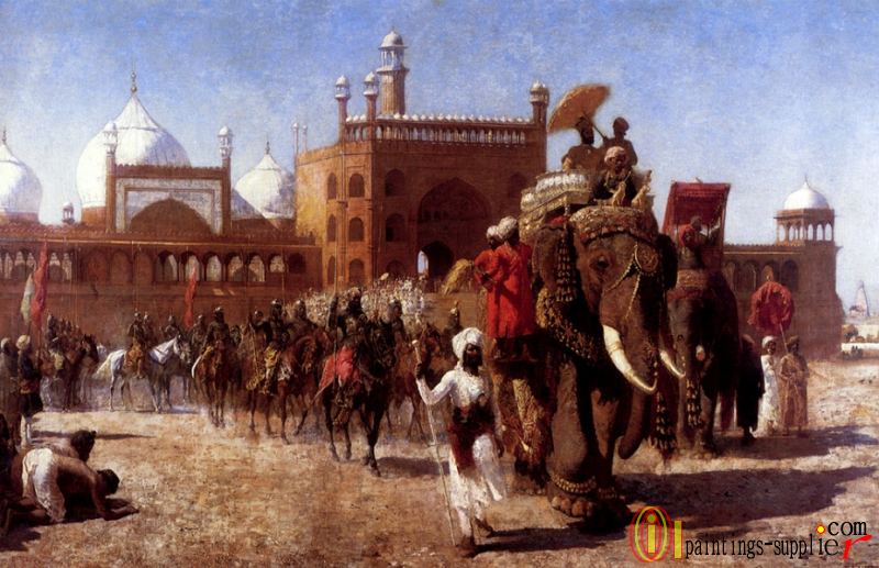The Return Of The Imperial Court From The Great Mosque At Delhi