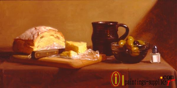 Still Life with Bread and Olives