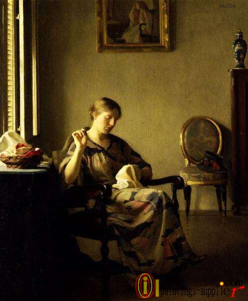 Woman Sewing.
