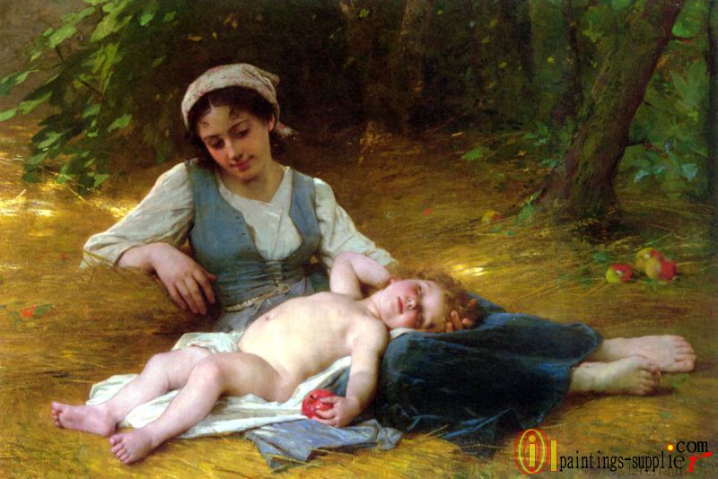 Jeune mere et enfant endormie,1897