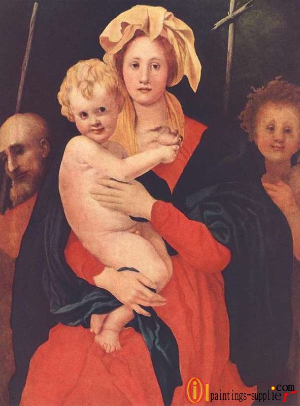 Madonna and Child with St. Joseph and Saint John the Baptist.