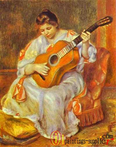 A Woman Playing on a Guitar, 1880