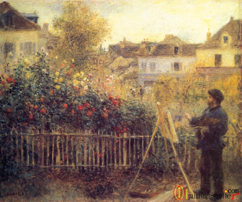 Monet Painting in his garden at Argenteuil, 1873