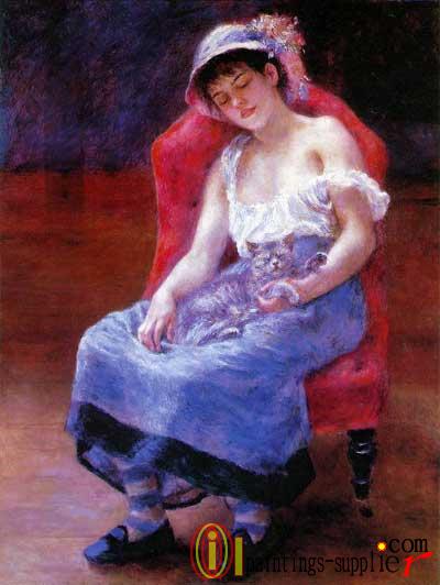 Sleeping Girl (Girl with a cat), 1880