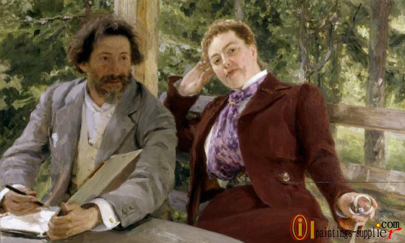 Double Portrait of Natalia Nordmann and_Ilya_Repin.