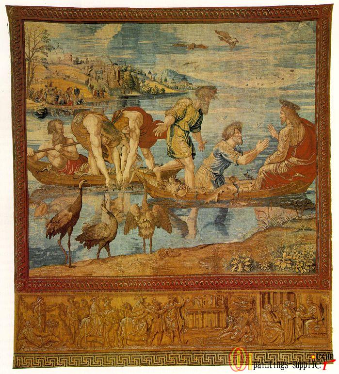 Workshop of Pieter van Aelst (after RAPHAEL) The Miraculous Draught of Fishes Tapestry,1516-19.)