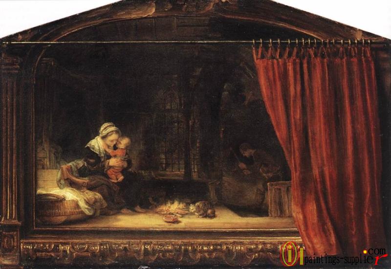 The Holy Family with a Curtain