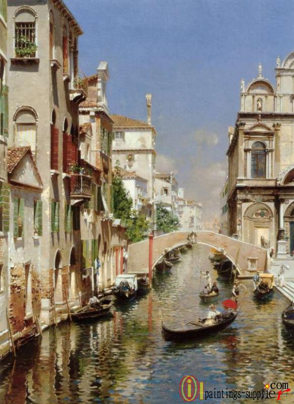 A Venetian Canal with the Scuola Grande di San Marco and Campo San Giovanni e Paolo, Venice