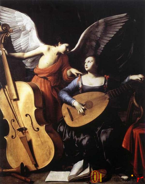Saint Cecilia and the Angel.