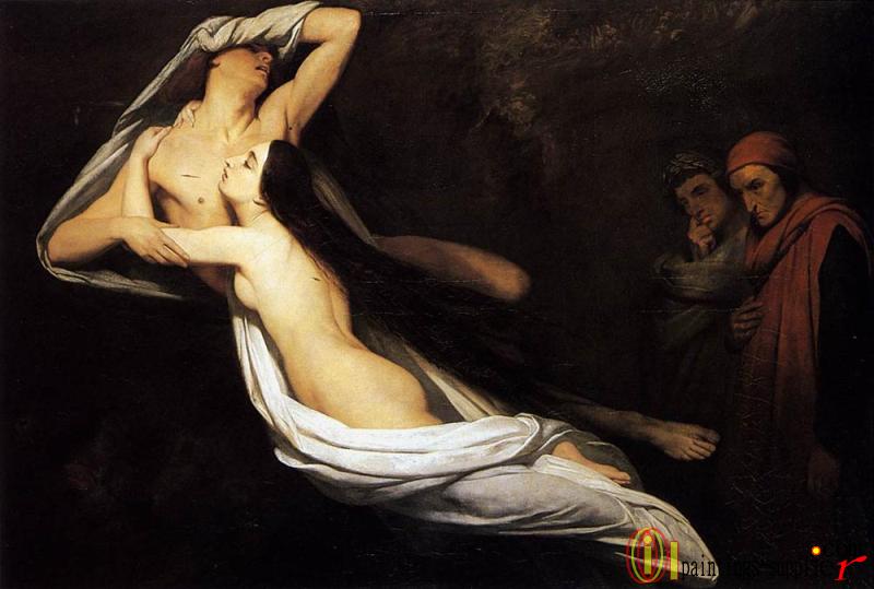 The Ghosts of Paolo and Francesca Appear to Dante and Virgil ,1835