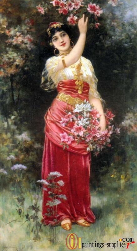 An Oriental flower Girl