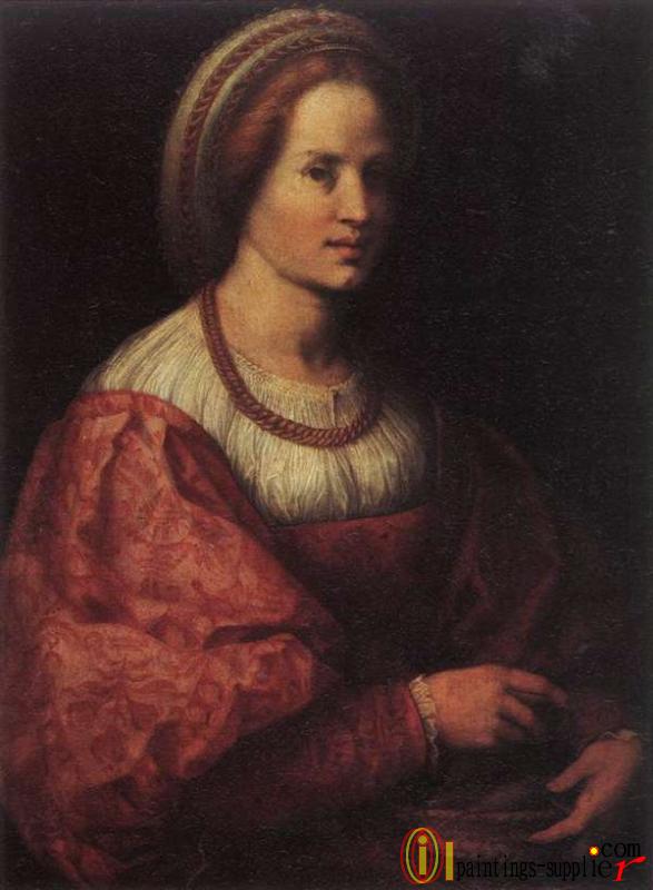 Portrait of a Woman with a Basket of Spindles.