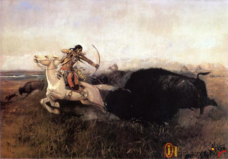Indians Hunting Buffalo II
