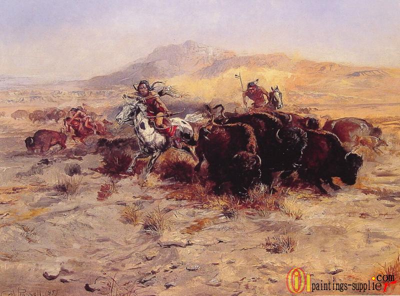 Indians Hunting Buffalo 
