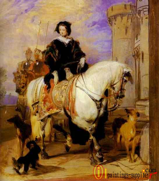Queen Victoria on Horseback. c. (1840)