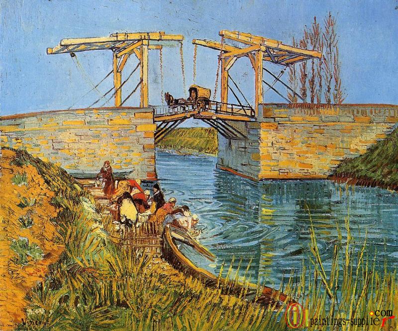 Langlois Bridge at Arles with Women Washing.