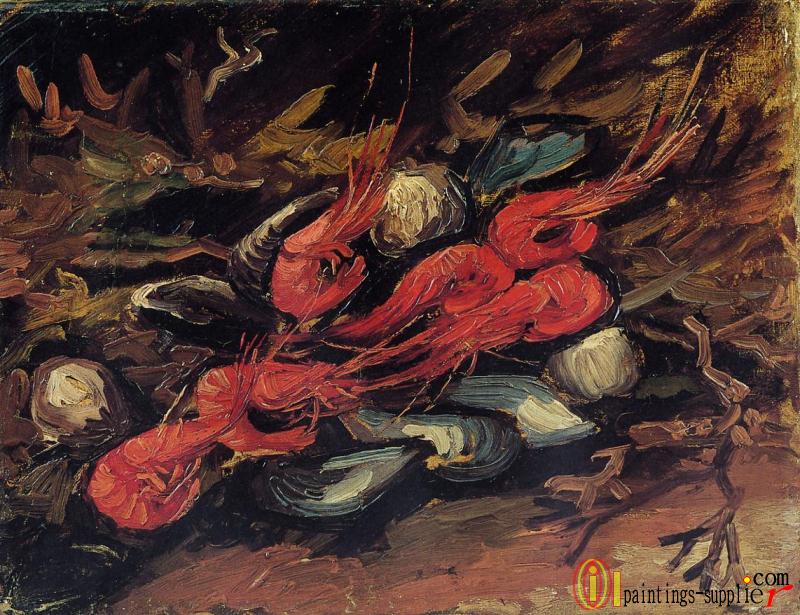 Still Life with Mussels and Shrimps