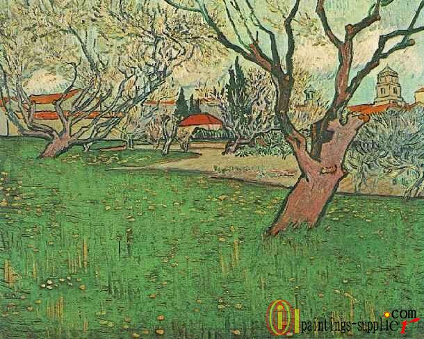View of Arles with Tress in Blossom.