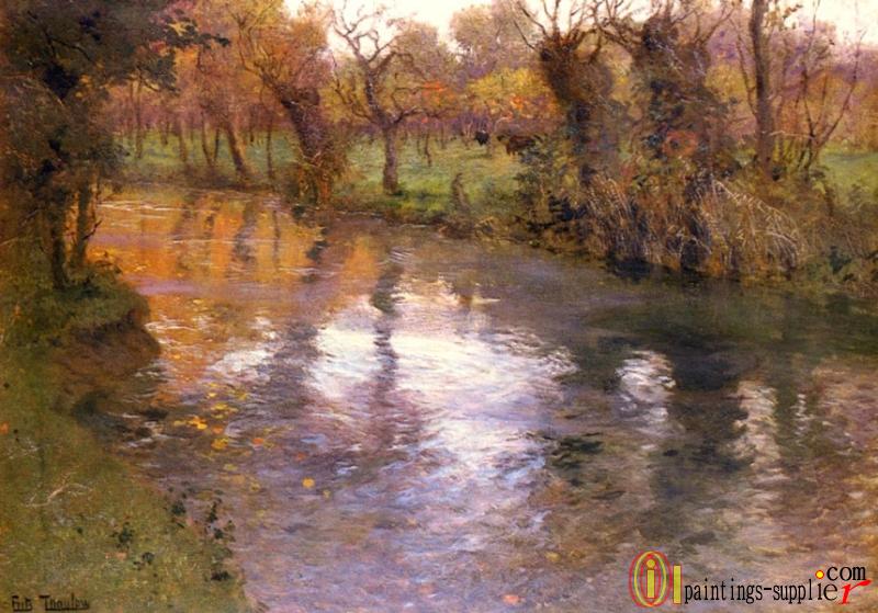 An Orchard On The Banks Of A River