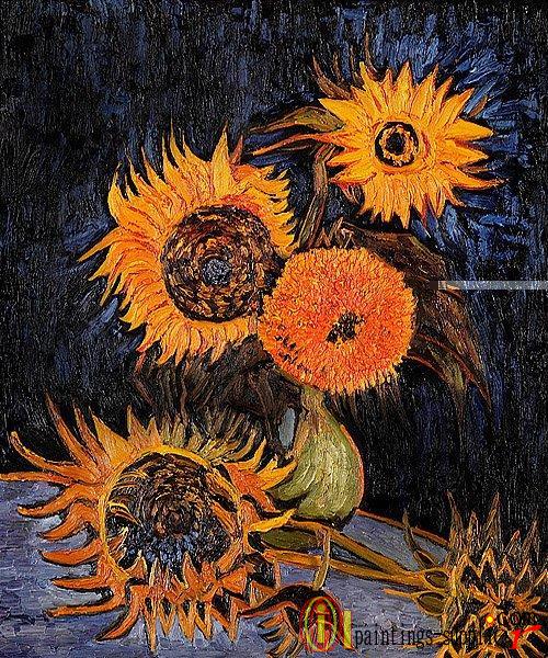 Five Sunflowers in a Vase