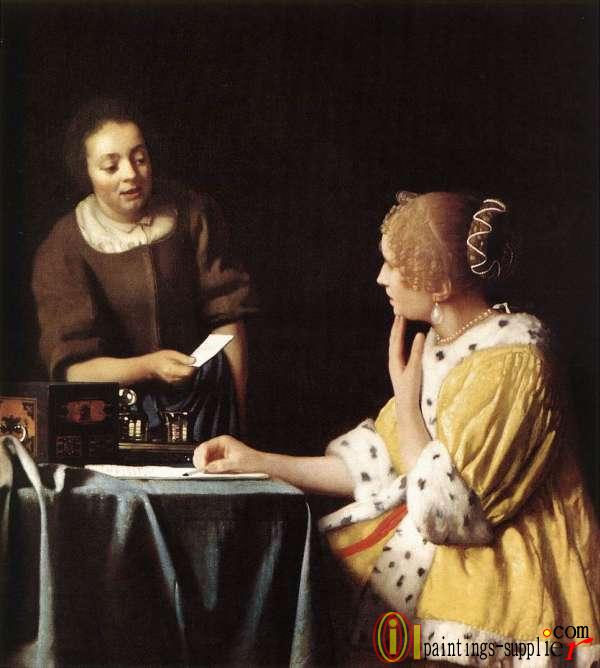 Lady with Her Maidservant Holding a Letter.