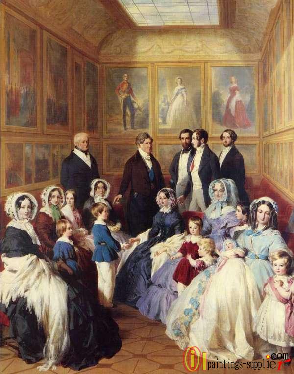 Queen Victoria and Prince Albert with the Family of King Louis Philippe at the Chateau D'Eu.