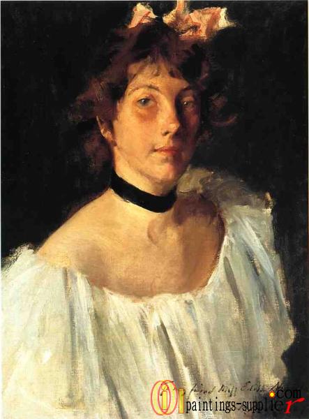 Portrait of a Lady in a White Dress aka Miss Edith Newbold.