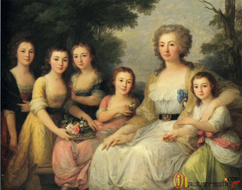 Portrait of Countess A. S. Protasova with Her Nieces. 1788