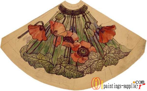 Working drawing for poppy shade ca 1900.