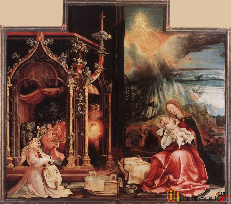 Isenheim Altarpiece (second view) - Concert of Angels and Na.
