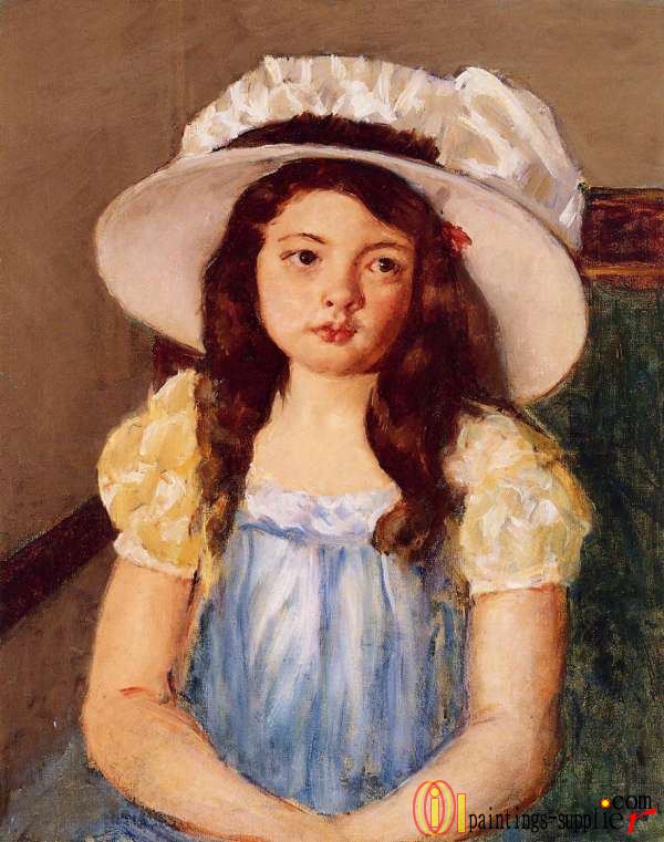 Francoise Wearing a Big White Hat,1908.