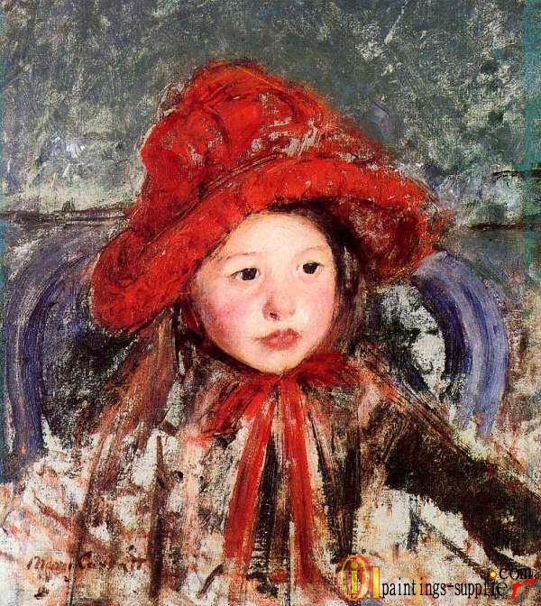 Little Girl in a Large Red Hat,1881