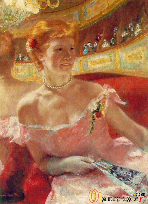 Lydia in a Loge, Wearing a Pearl Necklace,1879.