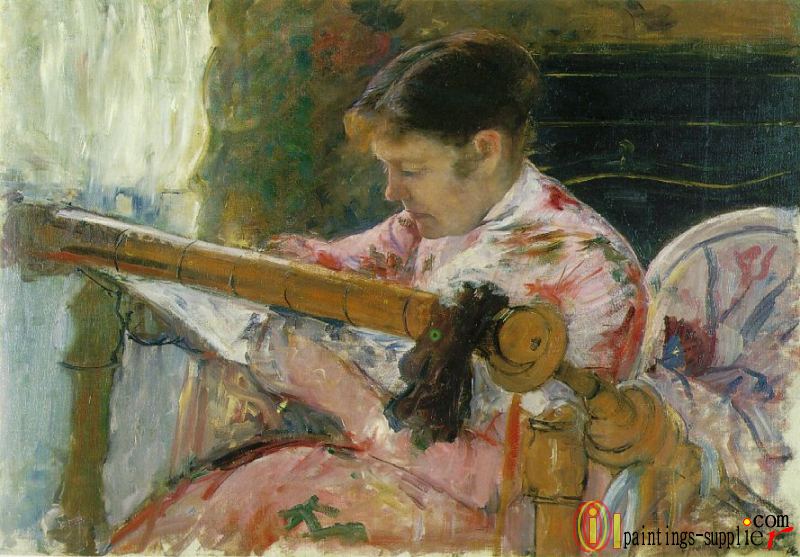 Lydia Seated at an Embroidery Frame,1880-81