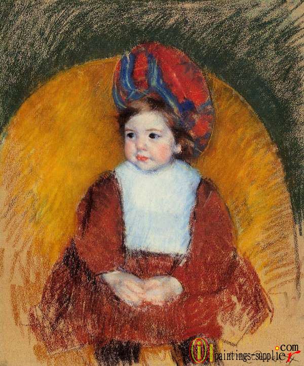 Margot in a Dark Red Costume Seated on a Round Backed Chair,1902