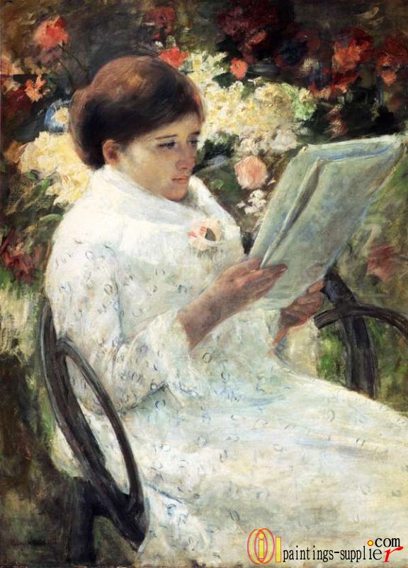 Woman Reading In A Garden,1880