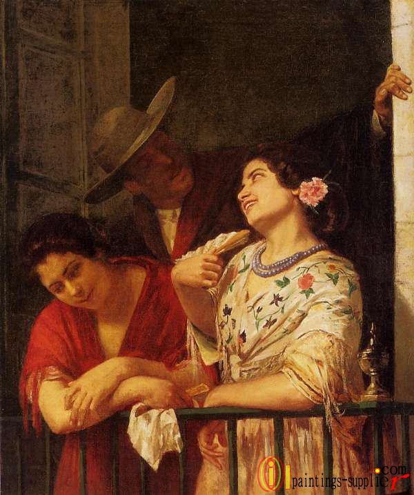 The Flirtation - A Balcony in Seville ,1872