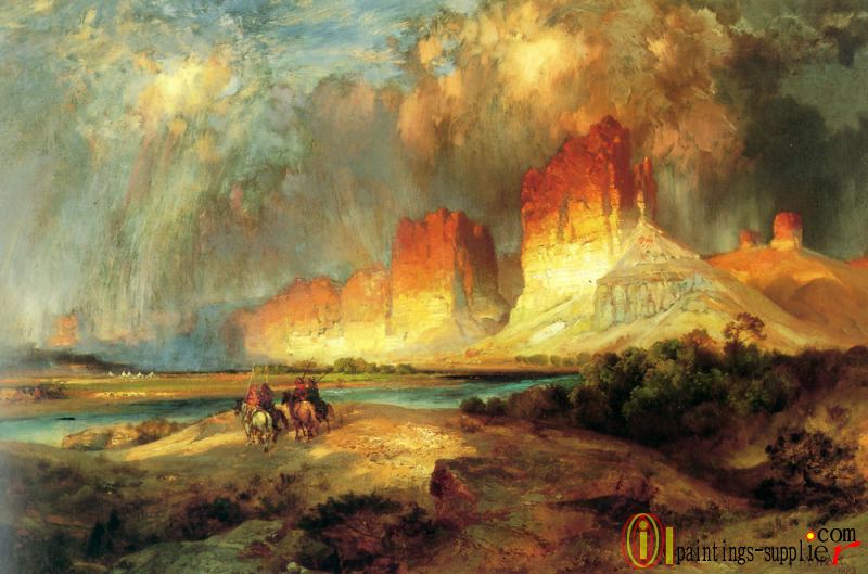 Cliffs of the Rio Virgin, South,1872.