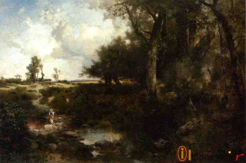 Crossing the Brook Near Plainfield, New Jersey,1878.