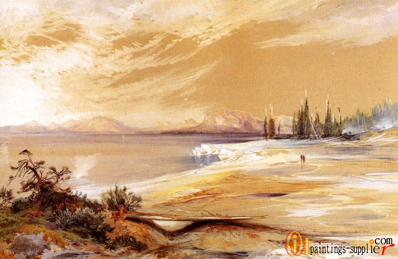 Hot Springs on the Shore of Yellowstone Lake,1873.
