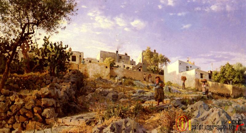 A View Of Anacapri,1885.