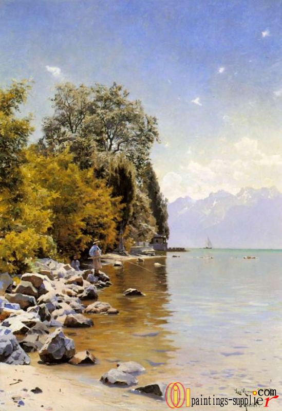 Fishing on Lac Leman,1887.