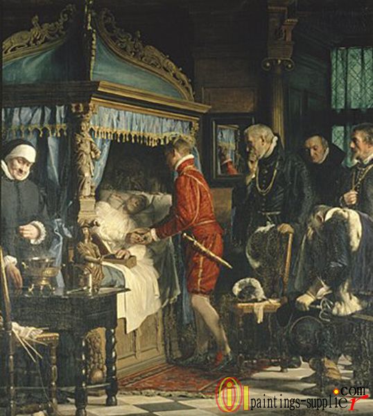 Chancellor Niels Kaas handing over the keys to Christian IV