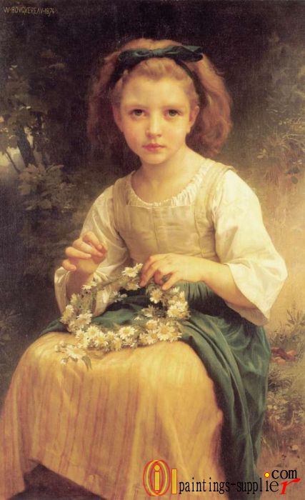Enfant tressant une couronne,1874