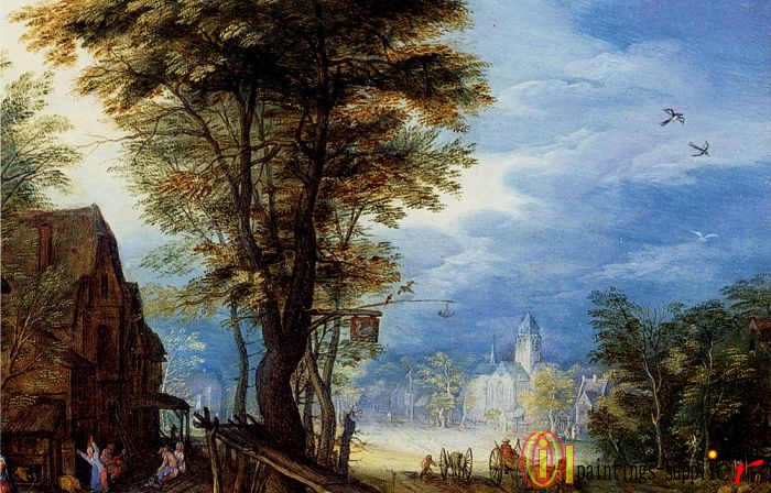 A Village Street With The Holy Family Arriving At An Inn [detail 1] ,1608